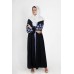 Boho Style Embroidered Costume (dress+blouse+pants+scarf) "Arabica" Black